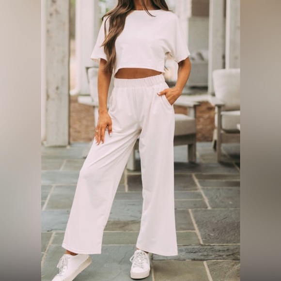 kimberly Pants - Cream Lounge Set